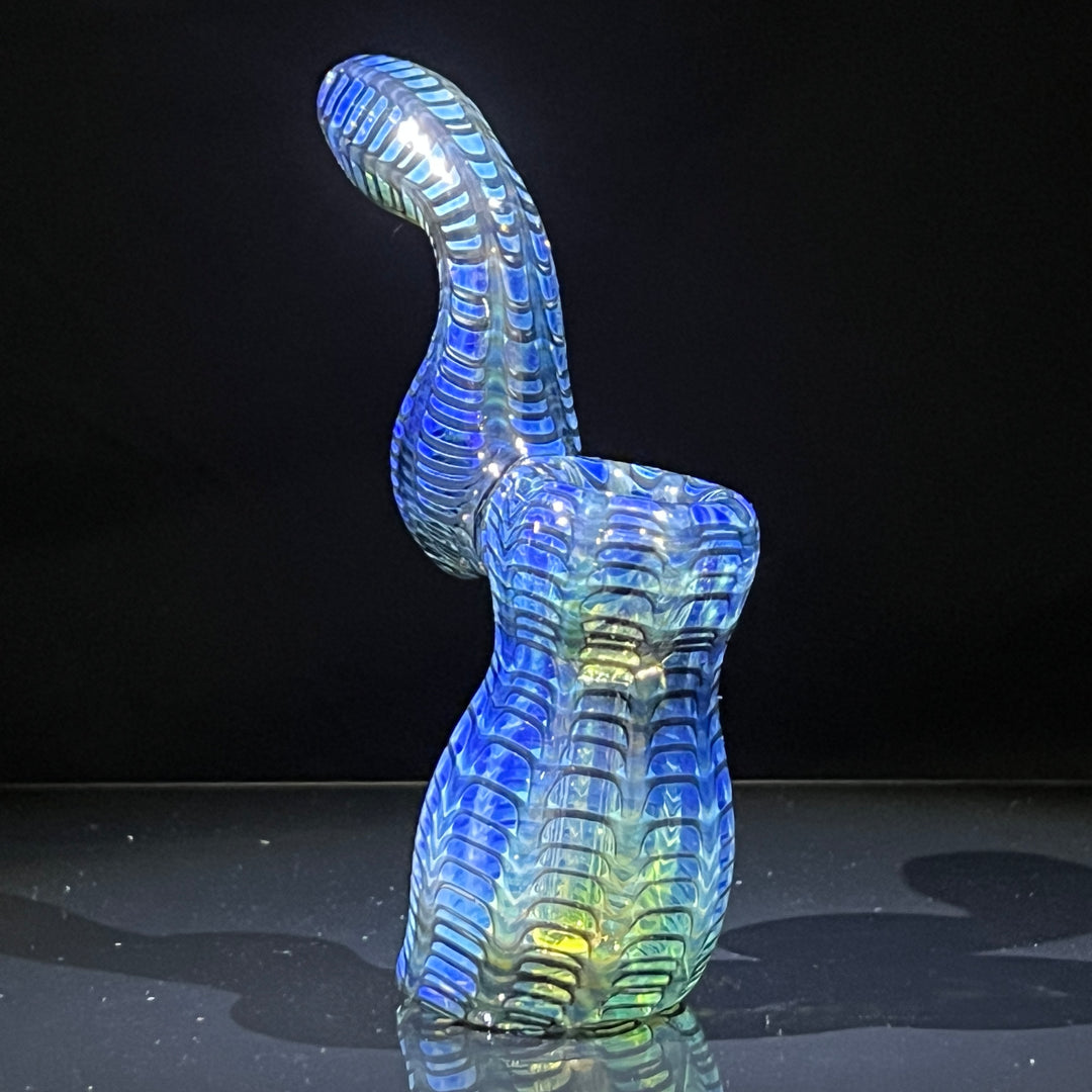 Fumed Color Rake Sherlock Bubbler Glass Pipe Mary Jane's Glass