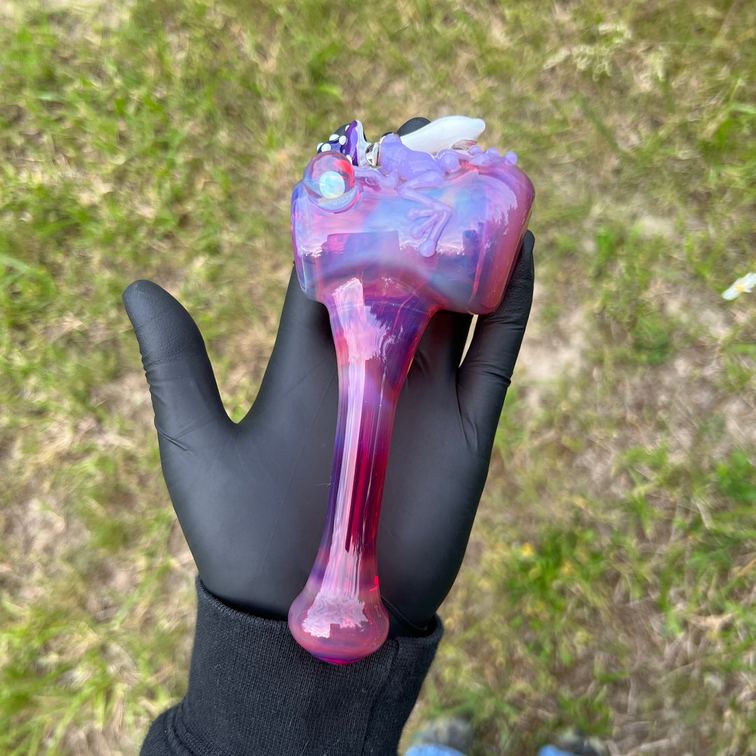 Pink Frog Mushroom Hammer  Beezy Glass   