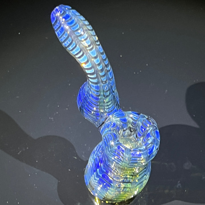 Fumed Color Rake Sherlock Bubbler Glass Pipe Mary Jane's Glass