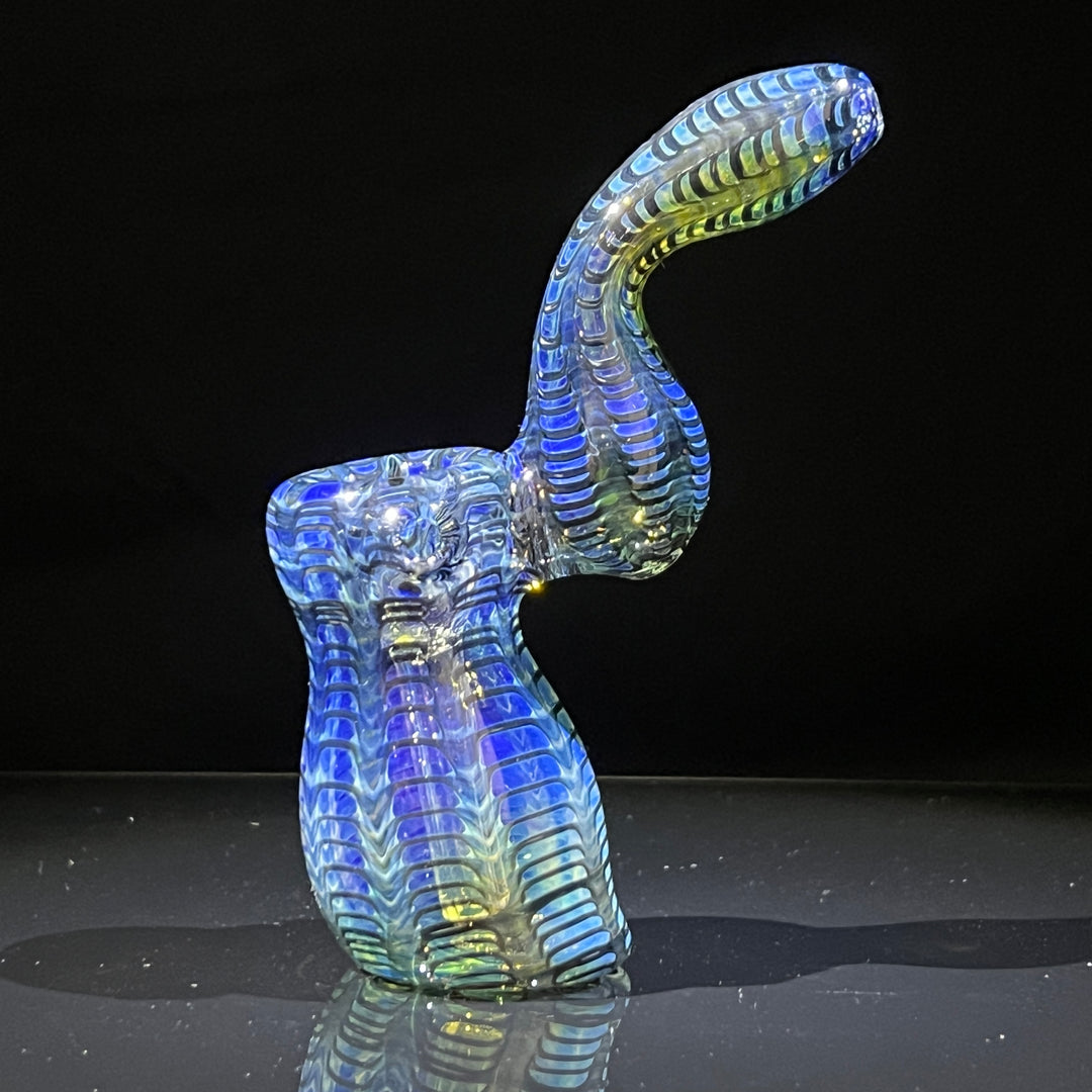 Fumed Color Rake Sherlock Bubbler Glass Pipe Mary Jane's Glass