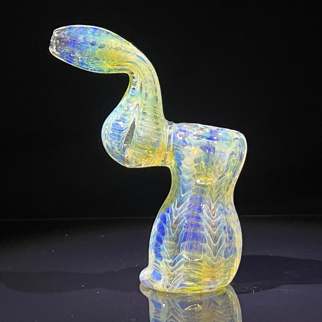 Fumed Color Rake Sherlock Bubbler Glass Pipe Mary Jane's Glass