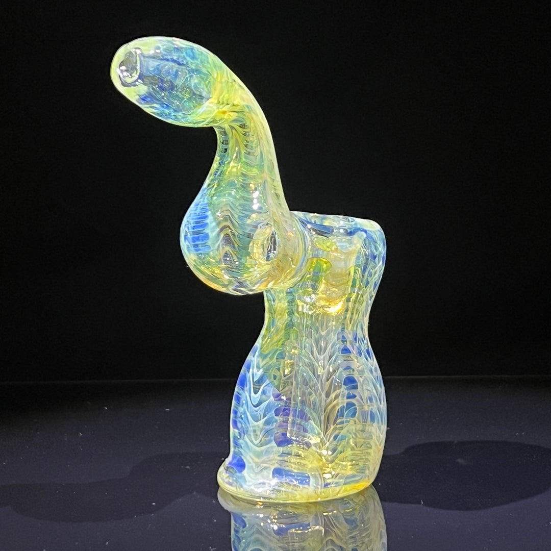 Fumed Color Rake Sherlock Bubbler Glass Pipe Mary Jane's Glass