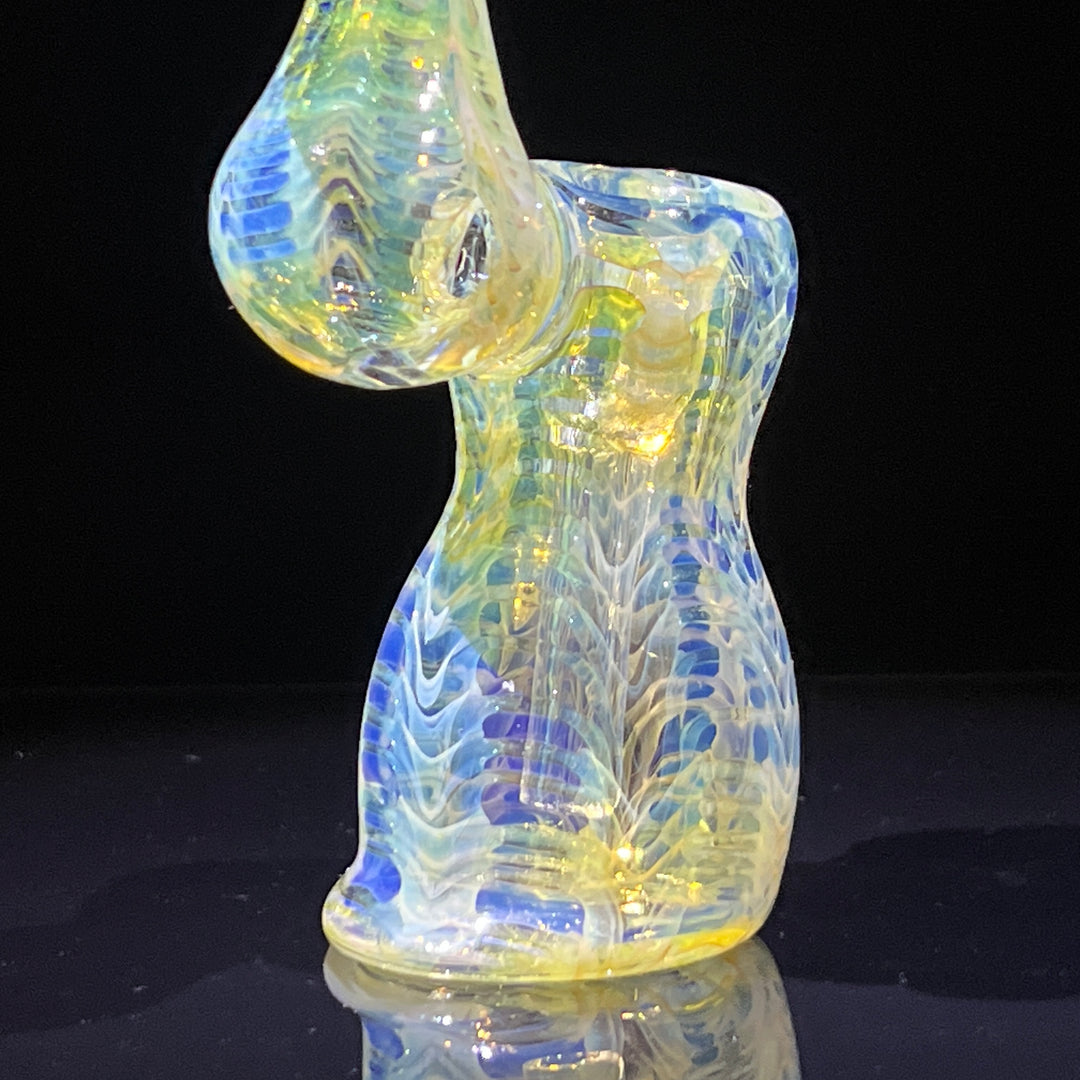 Fumed Color Rake Sherlock Bubbler Glass Pipe Mary Jane's Glass