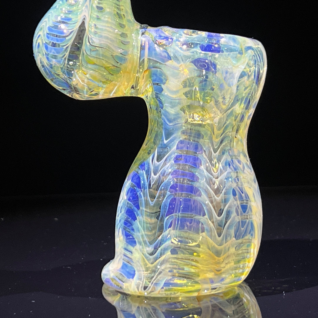 Fumed Color Rake Sherlock Bubbler Glass Pipe Mary Jane's Glass