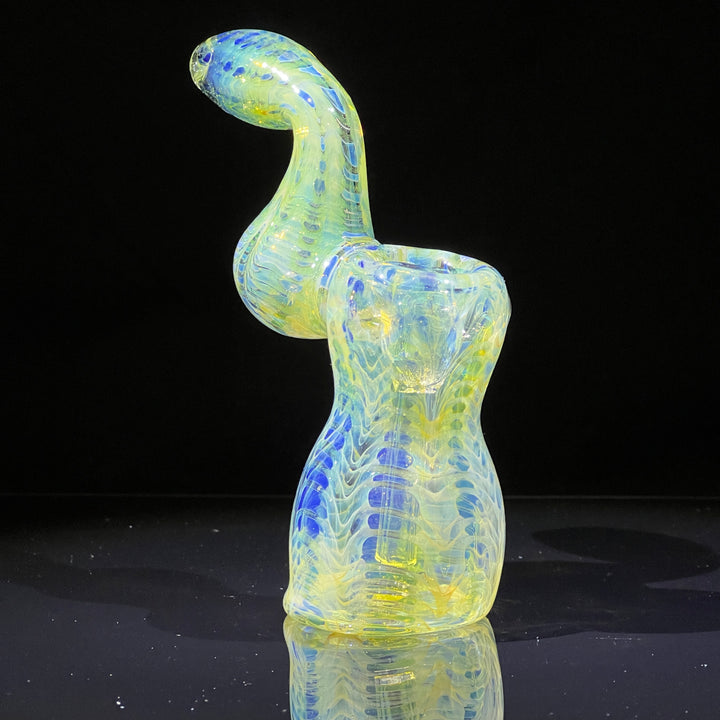 Fumed Color Rake Sherlock Bubbler Glass Pipe Mary Jane's Glass