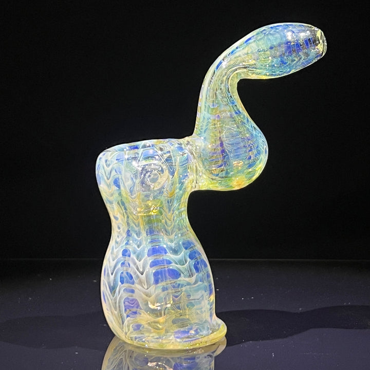 Fumed Color Rake Sherlock Bubbler Glass Pipe Mary Jane's Glass