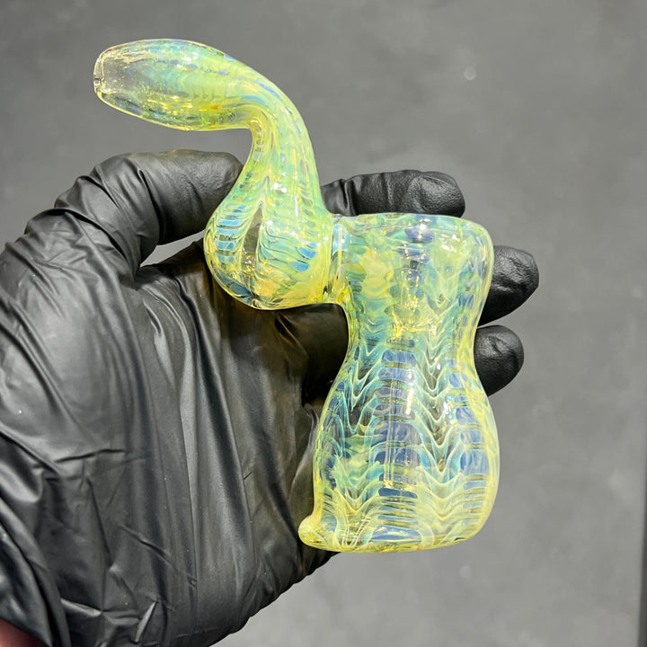 Fumed Color Rake Sherlock Bubbler Glass Pipe Mary Jane's Glass