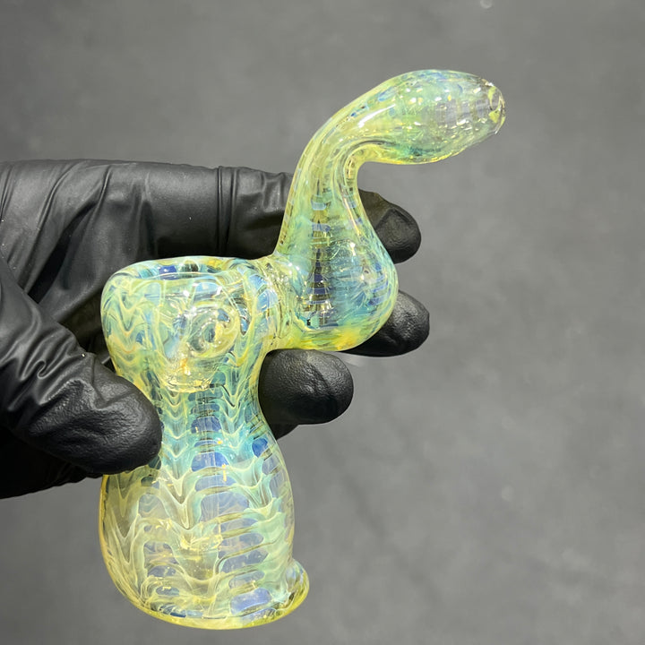 Fumed Color Rake Sherlock Bubbler Glass Pipe Mary Jane's Glass