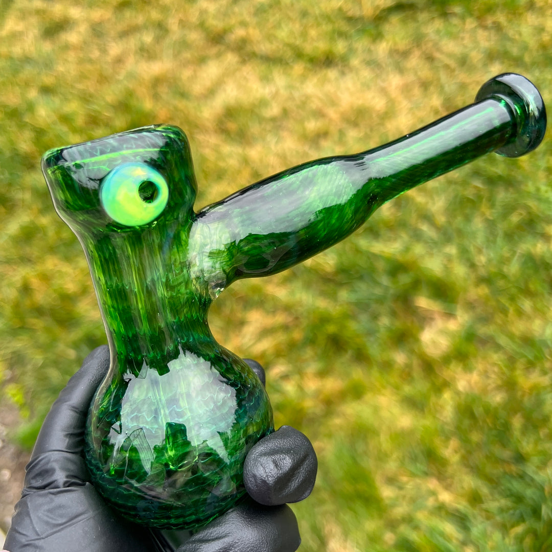 Forest Green Hammer Bubbler Combo Glass Pipe Cose Glass   