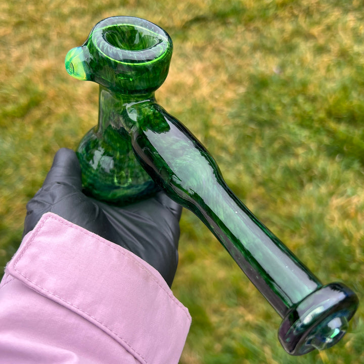 Forest Green Hammer Bubbler Combo Glass Pipe Cose Glass   