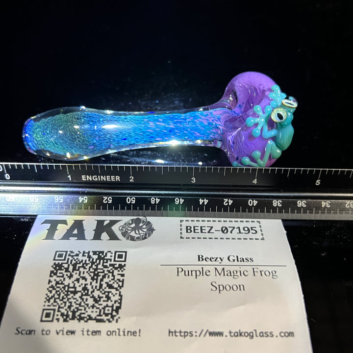 Purple Magic Frog Spoon Glass Pipe Beezy Glass   