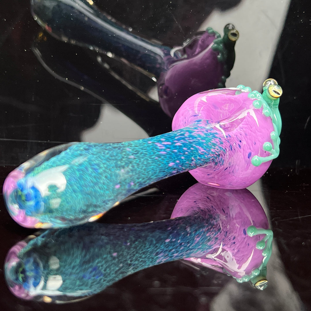 Purple Magic Frog Spoon Glass Pipe Beezy Glass   