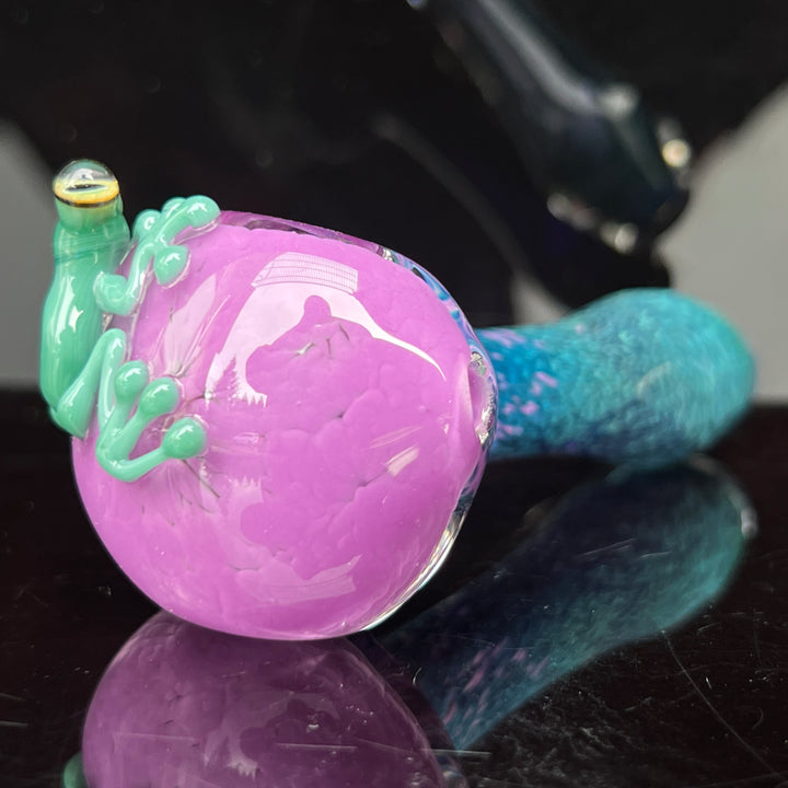 Purple Magic Frog Spoon Glass Pipe Beezy Glass   