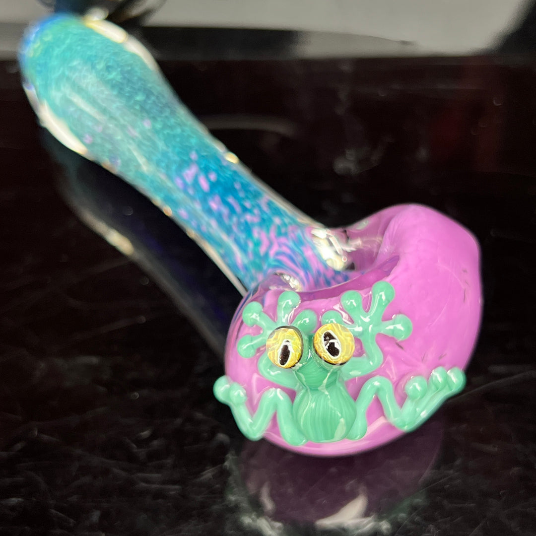 Purple Magic Frog Spoon Glass Pipe Beezy Glass   