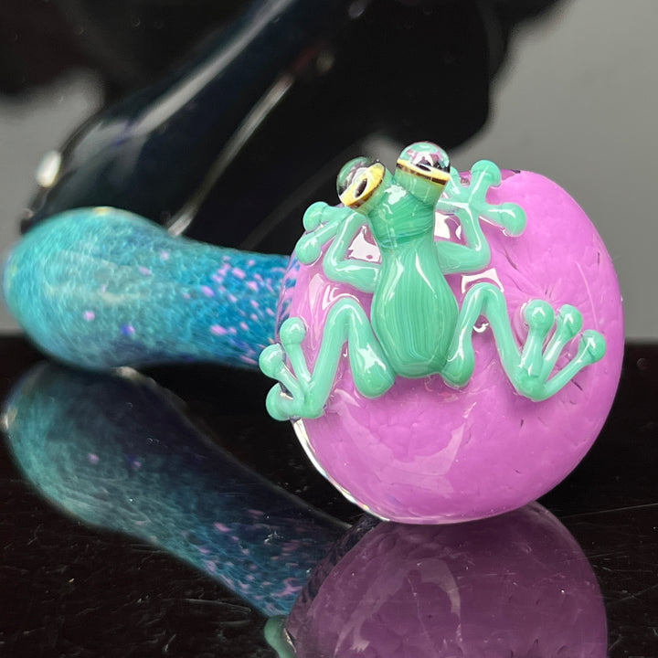 Purple Magic Frog Spoon Glass Pipe Beezy Glass   