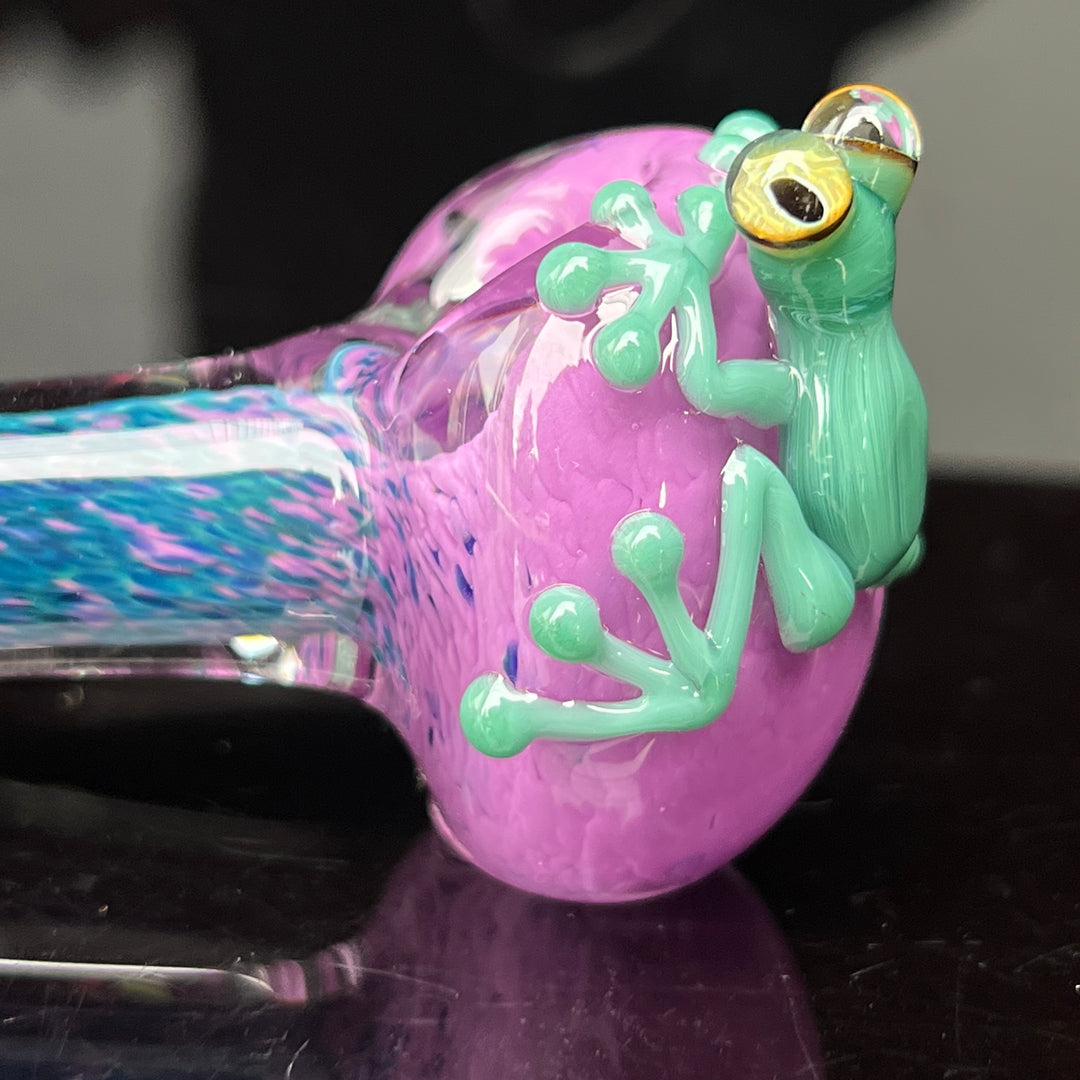 Purple Magic Frog Spoon Glass Pipe Beezy Glass   