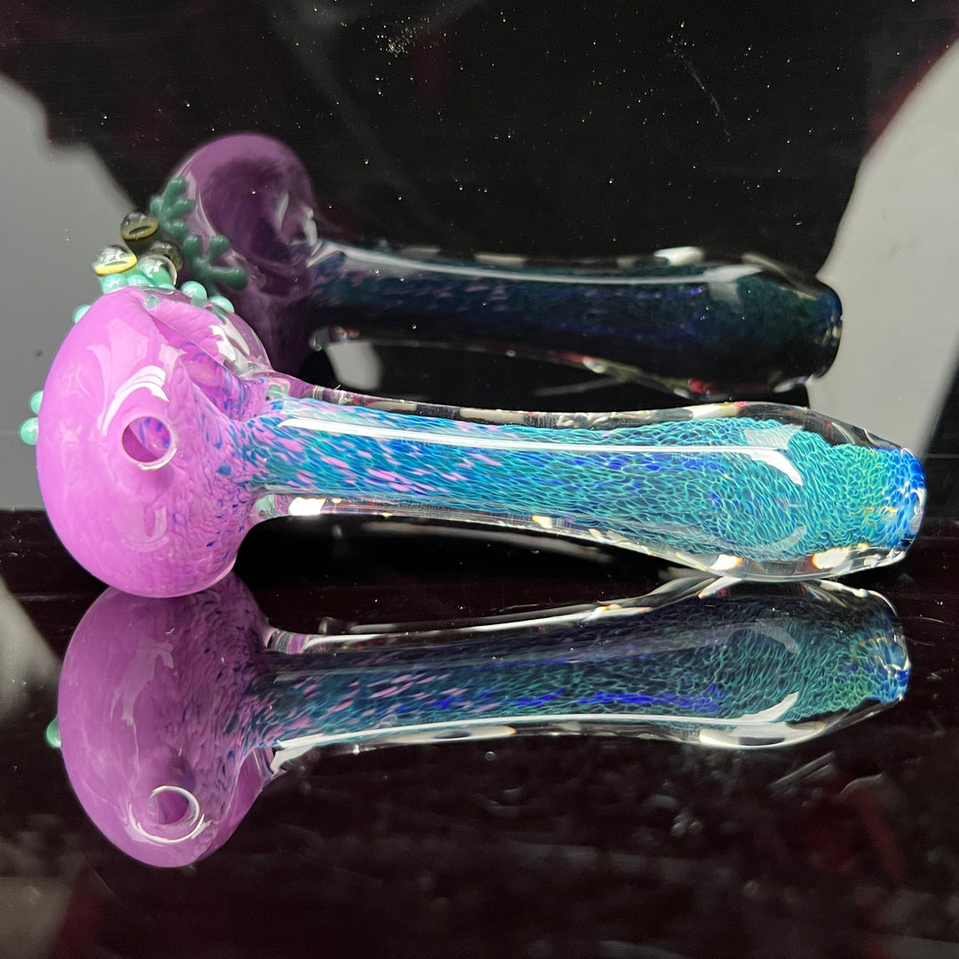 Purple Magic Frog Spoon Glass Pipe Beezy Glass   