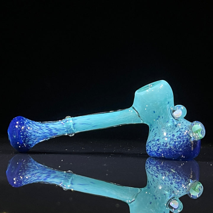 Blue Mushroom Opal Bubbler Glass Pipe Beezy Glass