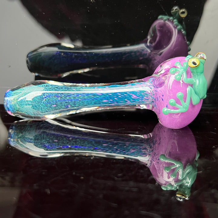 Purple Magic Frog Spoon Glass Pipe Beezy Glass   