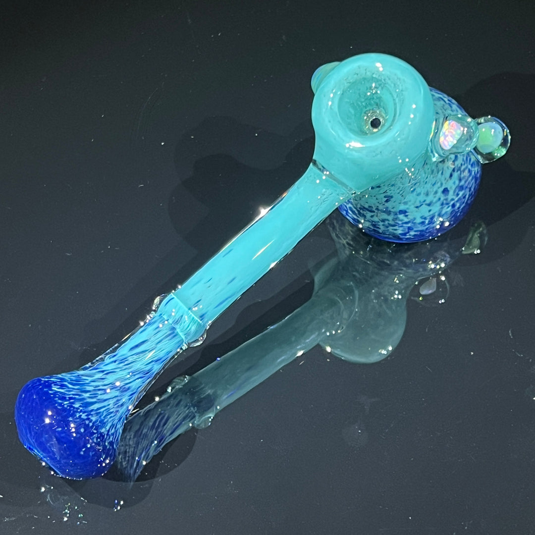 Blue Mushroom Opal Bubbler Glass Pipe Beezy Glass