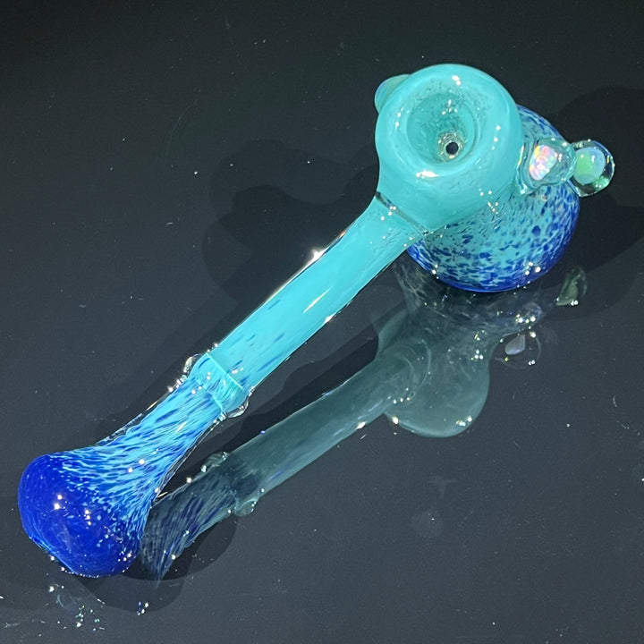 Blue Mushroom Opal Bubbler Glass Pipe Beezy Glass