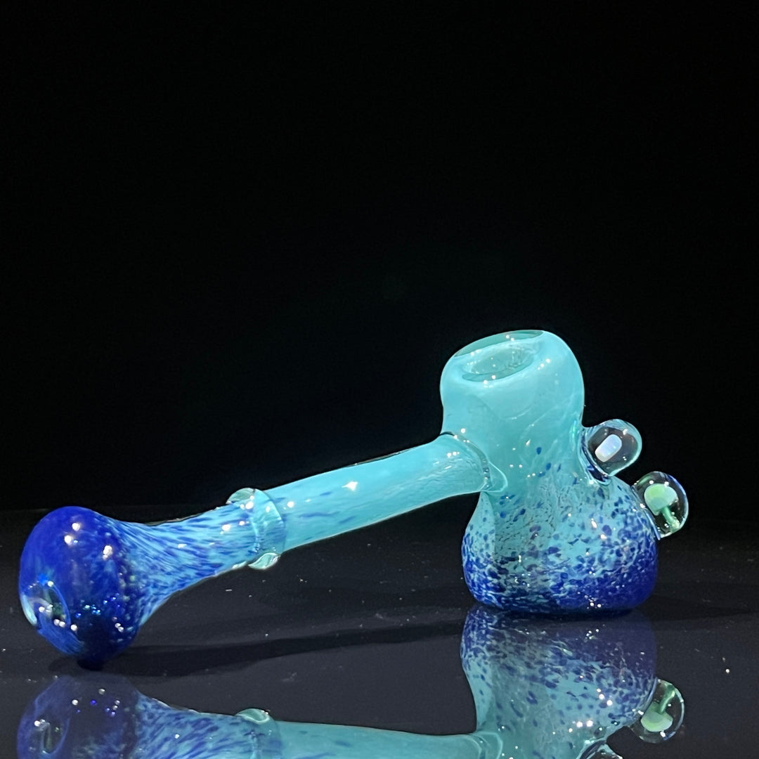 Blue Mushroom Opal Bubbler Glass Pipe Beezy Glass