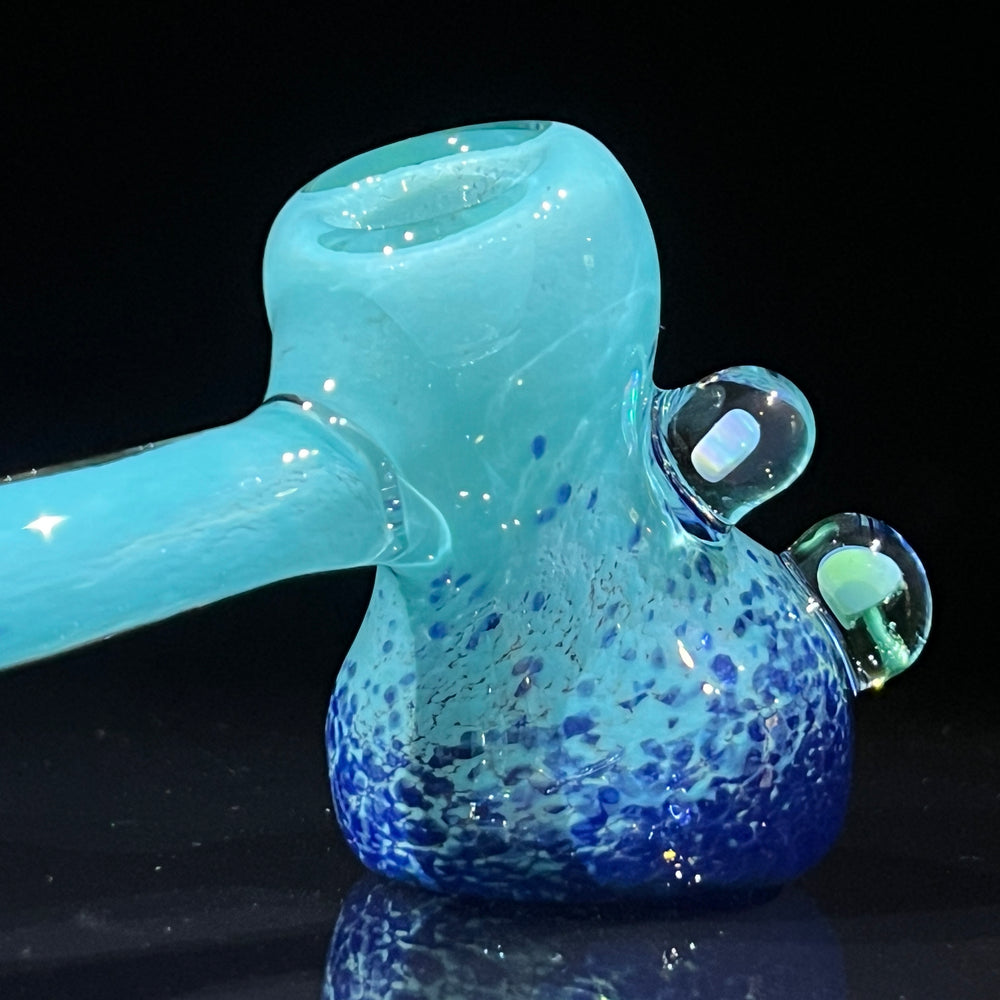 Blue Mushroom Opal Bubbler Glass Pipe Beezy Glass