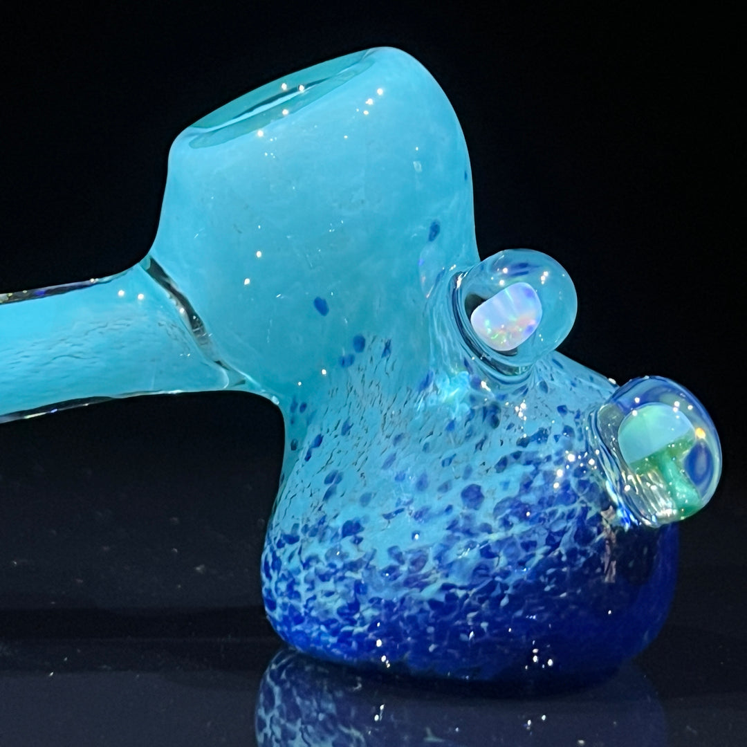 Blue Mushroom Opal Bubbler Glass Pipe Beezy Glass