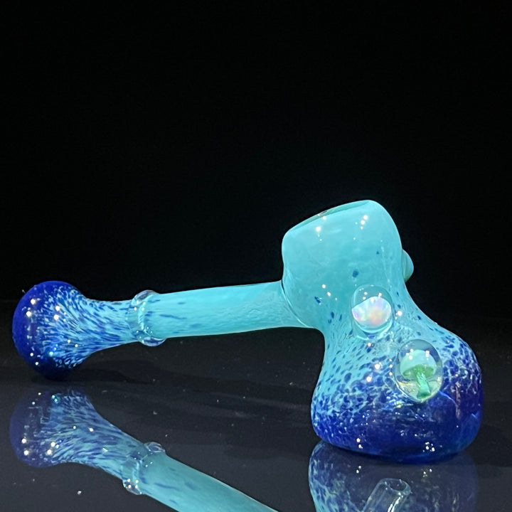 Blue Mushroom Opal Bubbler Glass Pipe Beezy Glass