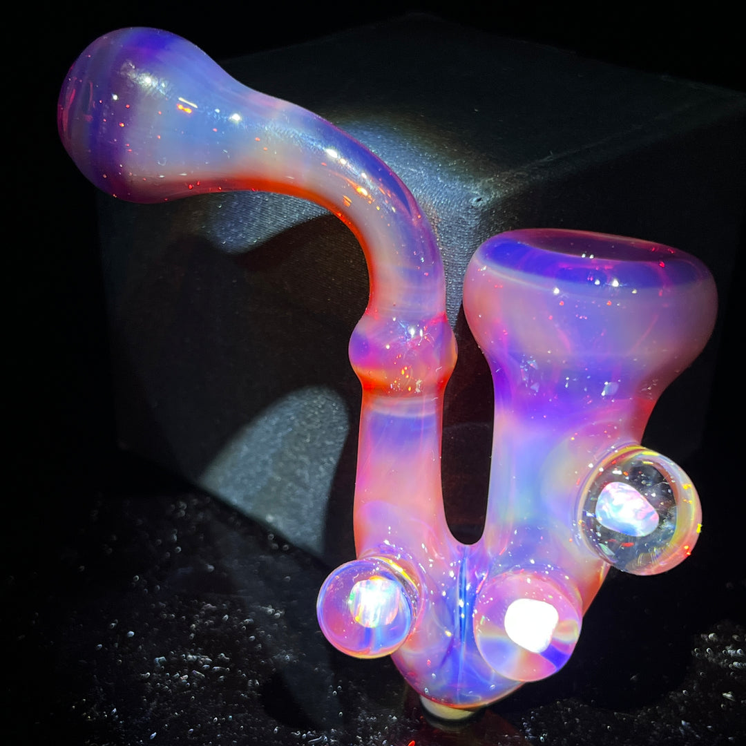 Purple Magic Triple Opal Sherlock Glass Pipe Beezy Glass   