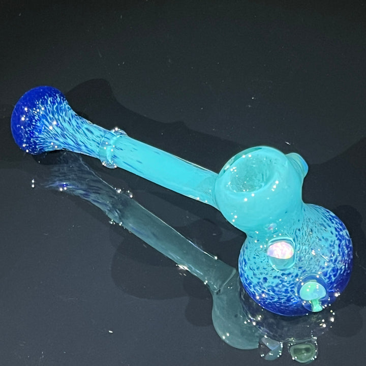 Blue Mushroom Opal Bubbler Glass Pipe Beezy Glass