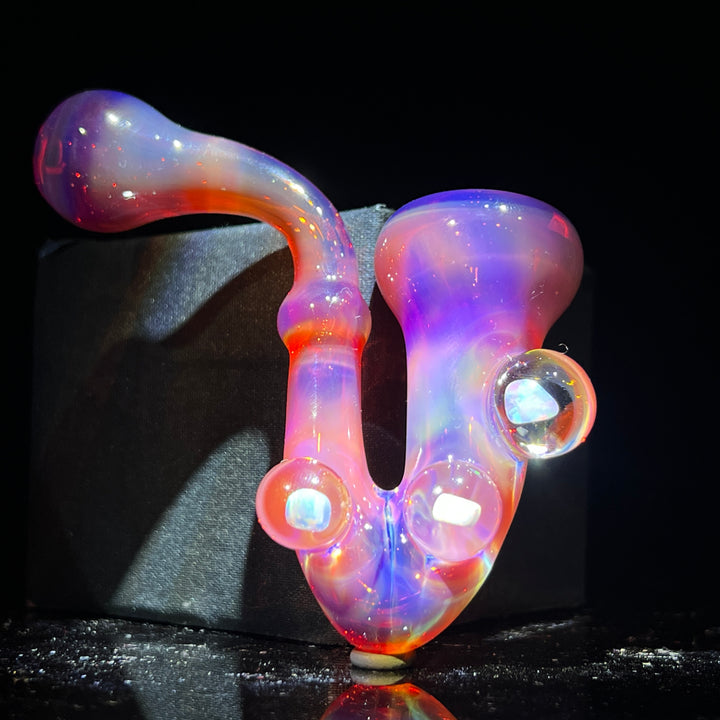 Purple Magic Triple Opal Sherlock Glass Pipe Beezy Glass   