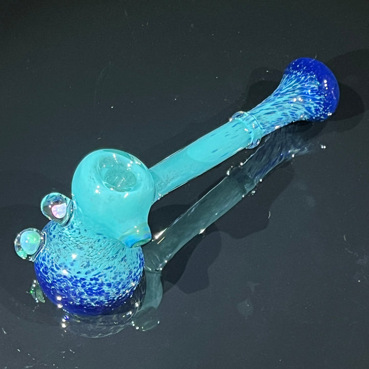 Blue Mushroom Opal Bubbler Glass Pipe Beezy Glass