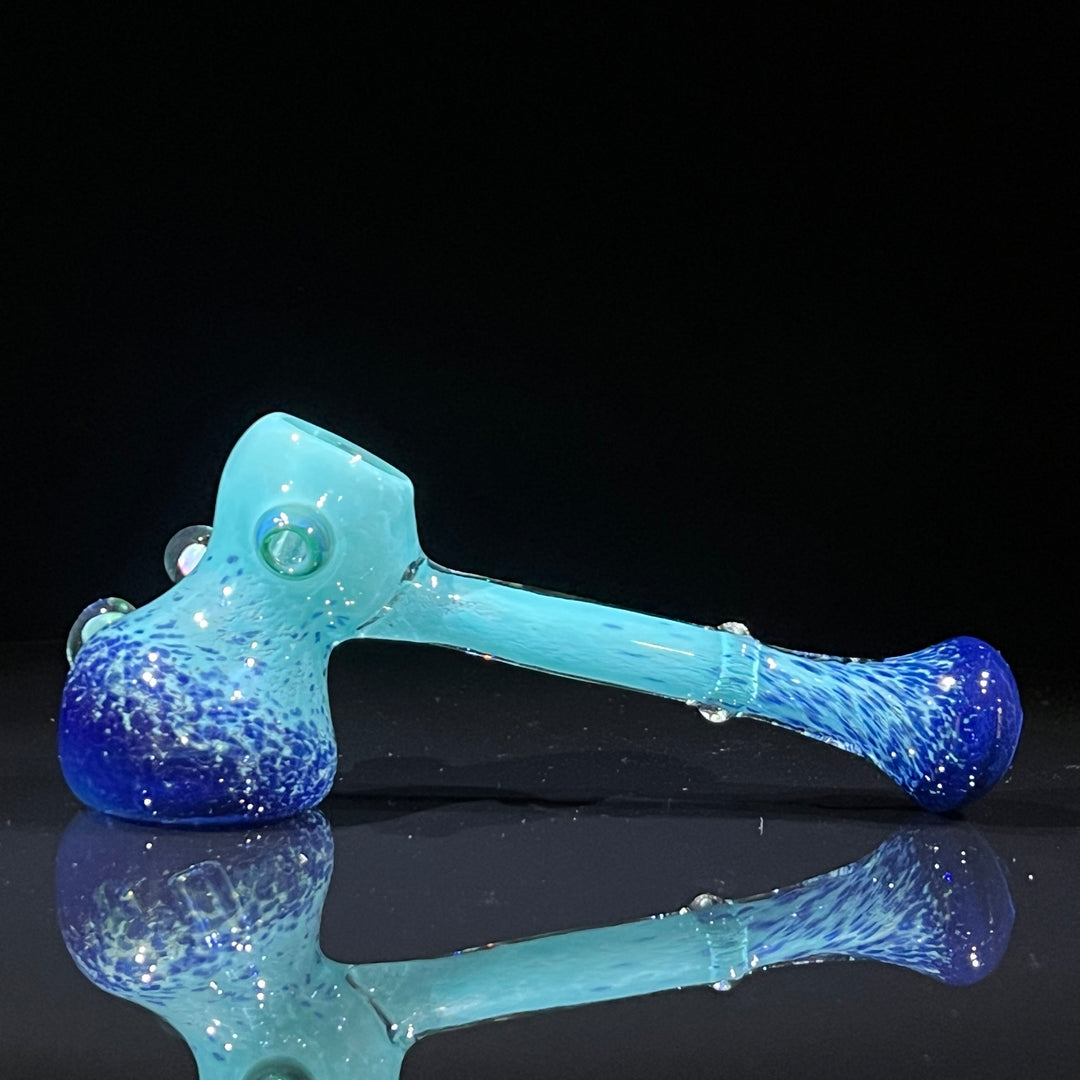 Blue Mushroom Opal Bubbler Glass Pipe Beezy Glass