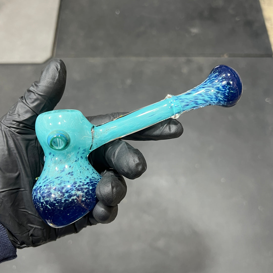 Blue Mushroom Opal Bubbler Glass Pipe Beezy Glass