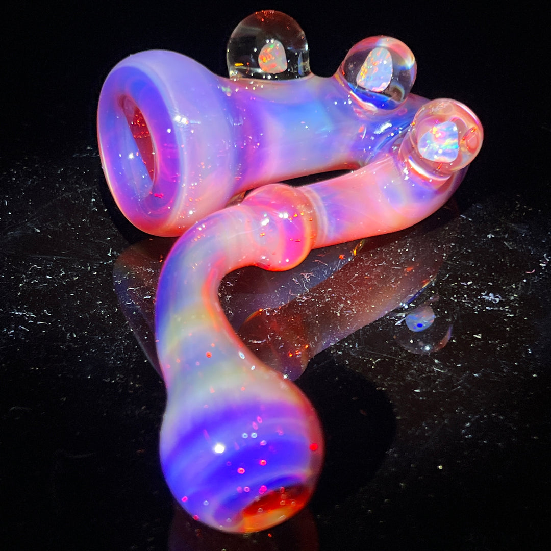 Purple Magic Triple Opal Sherlock Glass Pipe Beezy Glass   