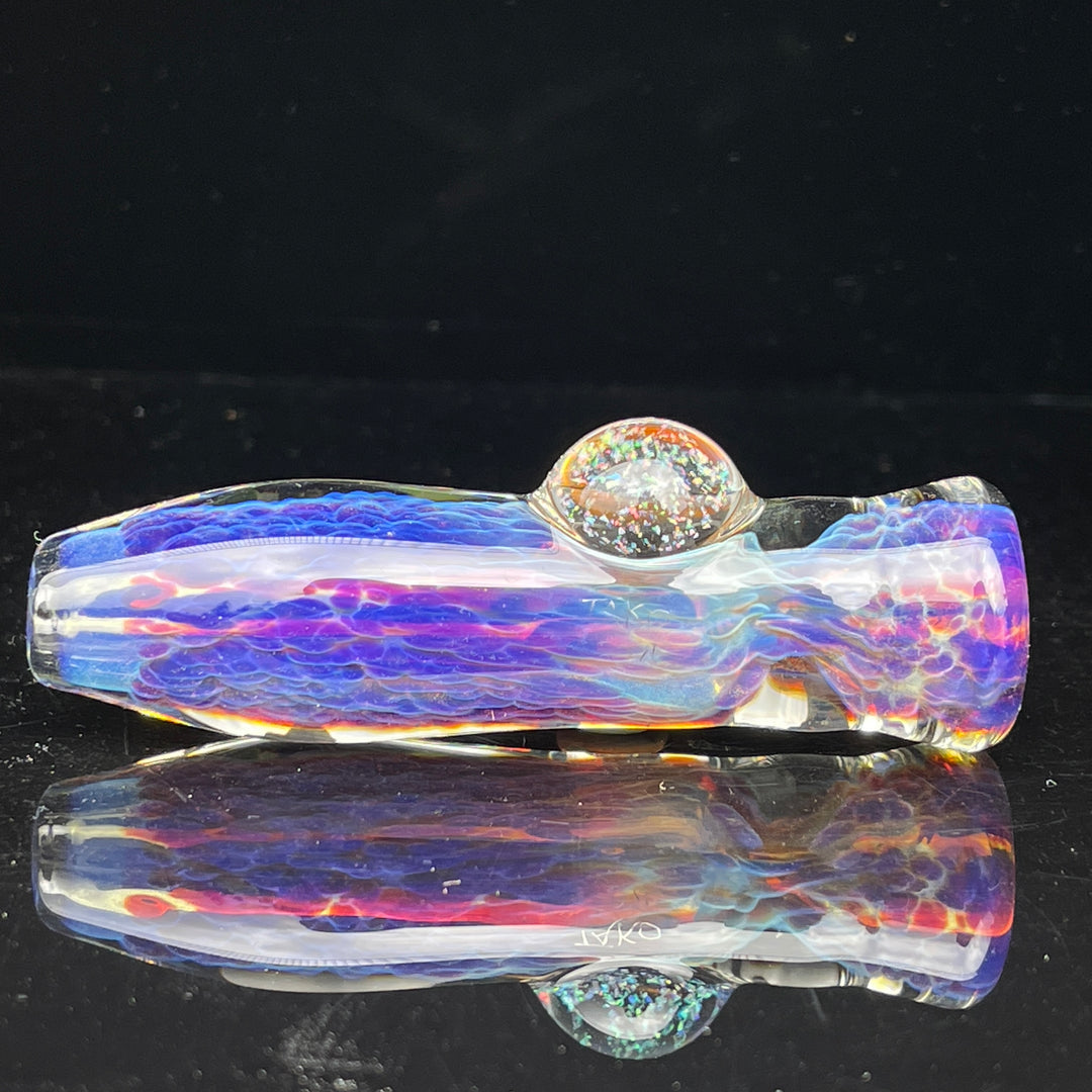 Purple Nebula Crushed Opal Chillum Glass Pipe Tako Glass   