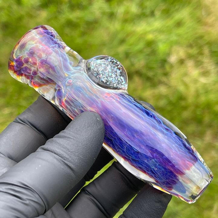 Purple Nebula Crushed Opal Chillum Glass Pipe Tako Glass   