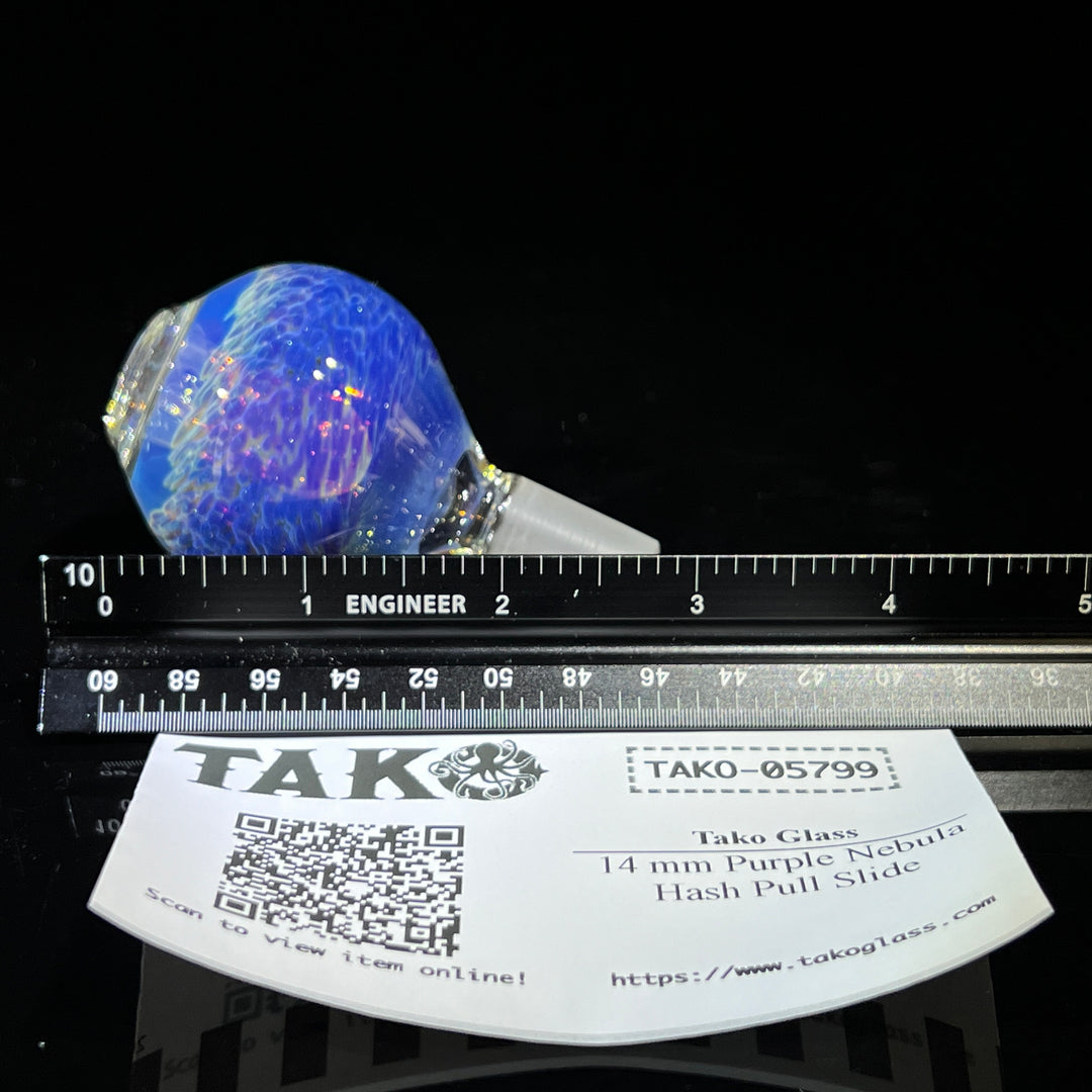 14 mm Purple Nebula Hash Pull Slide Accessory Tako Glass   