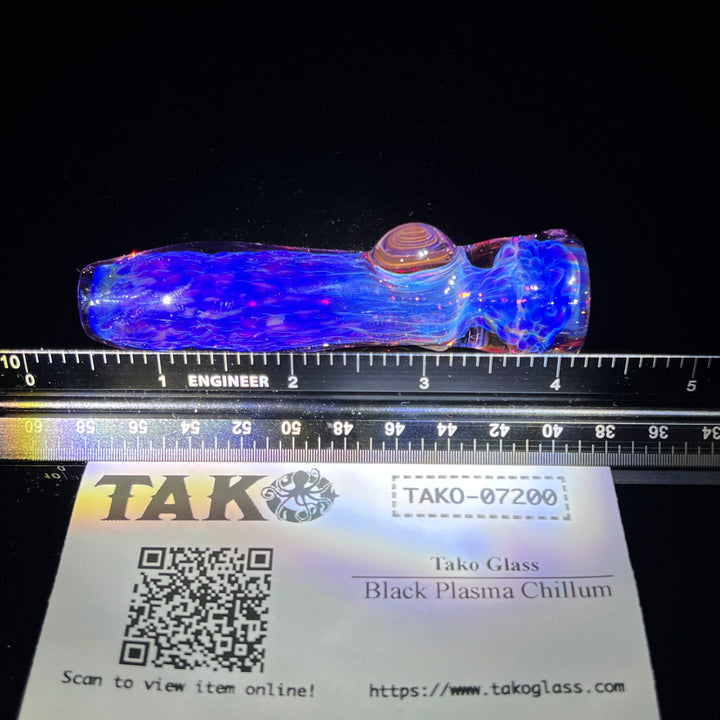 Black Plasma Chillum Glass Pipe Tako Glass   