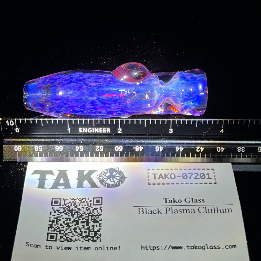 Black Plasma Chillum Glass Pipe Tako Glass   