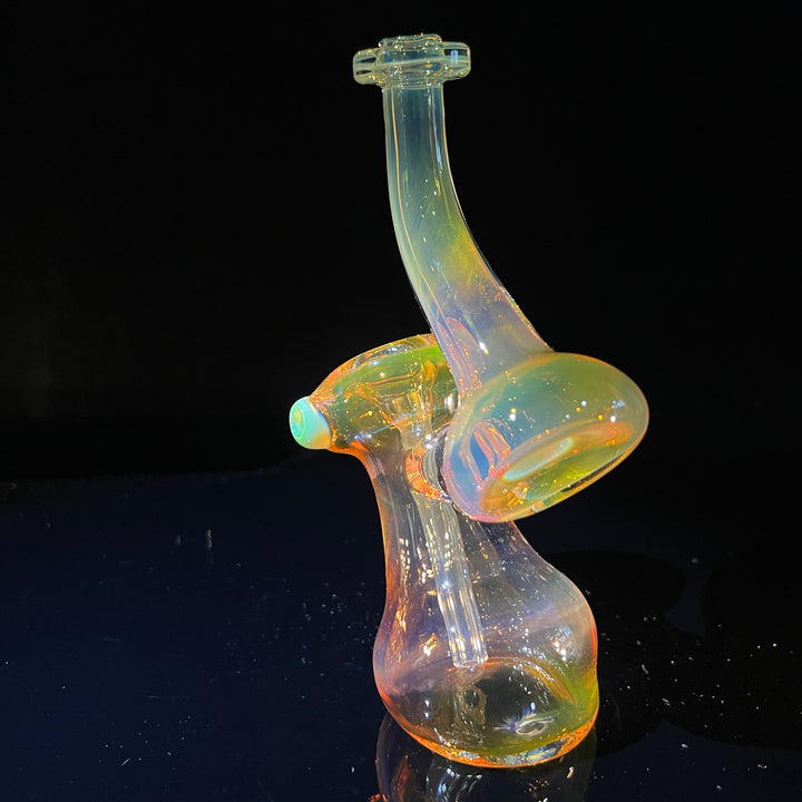 Gold Fume Bubbler with Yellow Carb Glass Pipe Cose Glass   