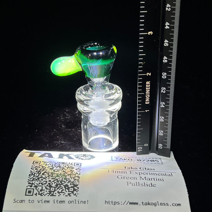 14mm Experimental Green Martini Pullslide Accessory Tako Glass   