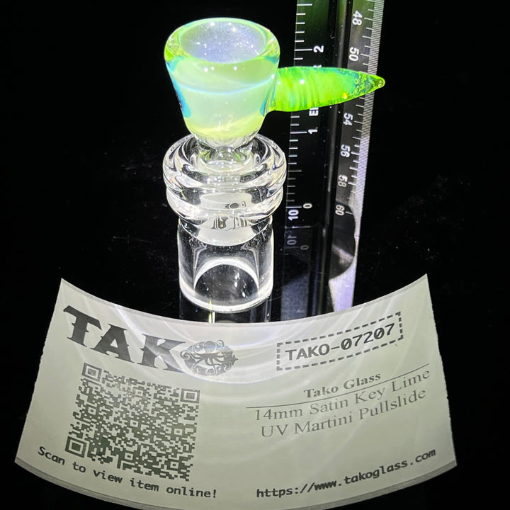 14mm Satin Key Lime UV Martini Pullslide Accessory Tako Glass   