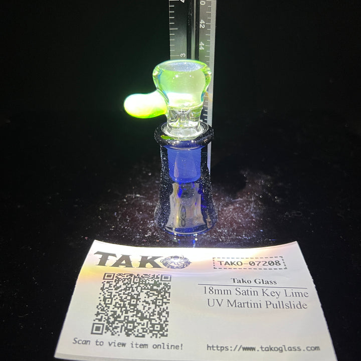 18mm Satin Key Lime UV Martini Pullslide Accessory Tako Glass   