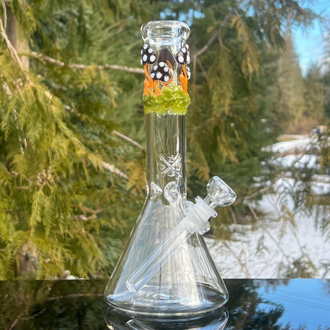 10" Mushroom Beaker Bong Glass Pipe Mary Jane's Glass