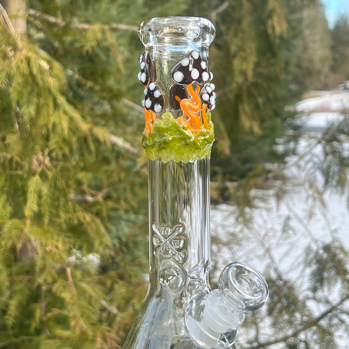 10" Mushroom Beaker Bong Glass Pipe Mary Jane's Glass