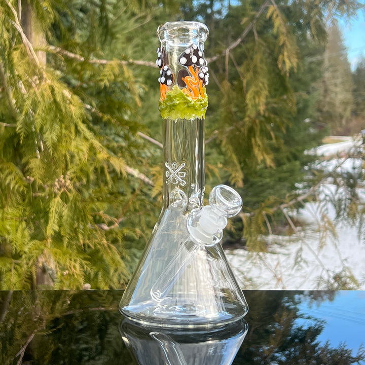 10" Mushroom Beaker Bong Glass Pipe Mary Jane's Glass