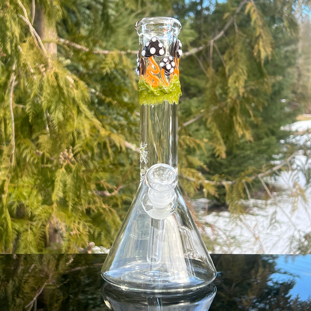 10" Mushroom Beaker Bong Glass Pipe Mary Jane's Glass