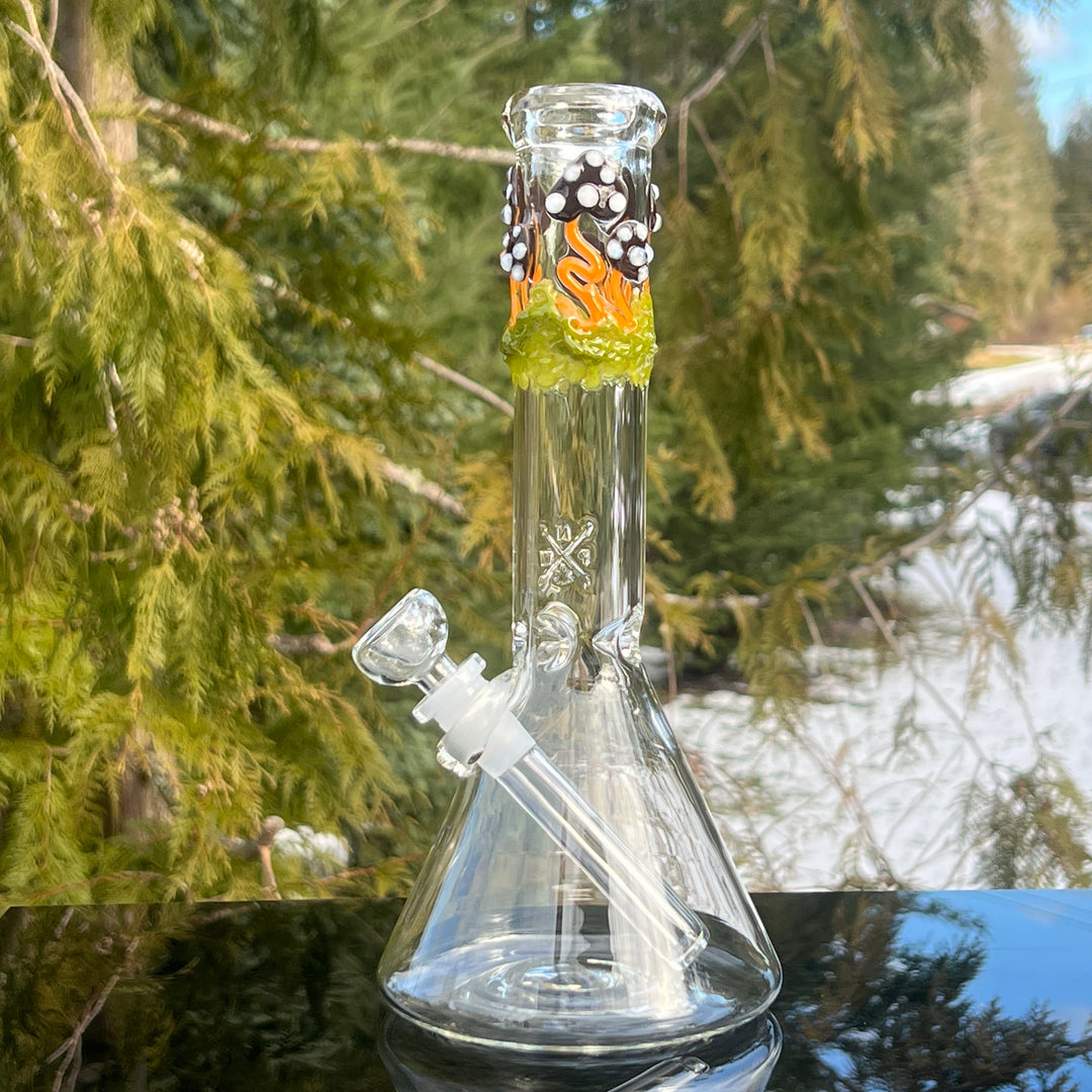 10" Mushroom Beaker Bong Glass Pipe Mary Jane's Glass